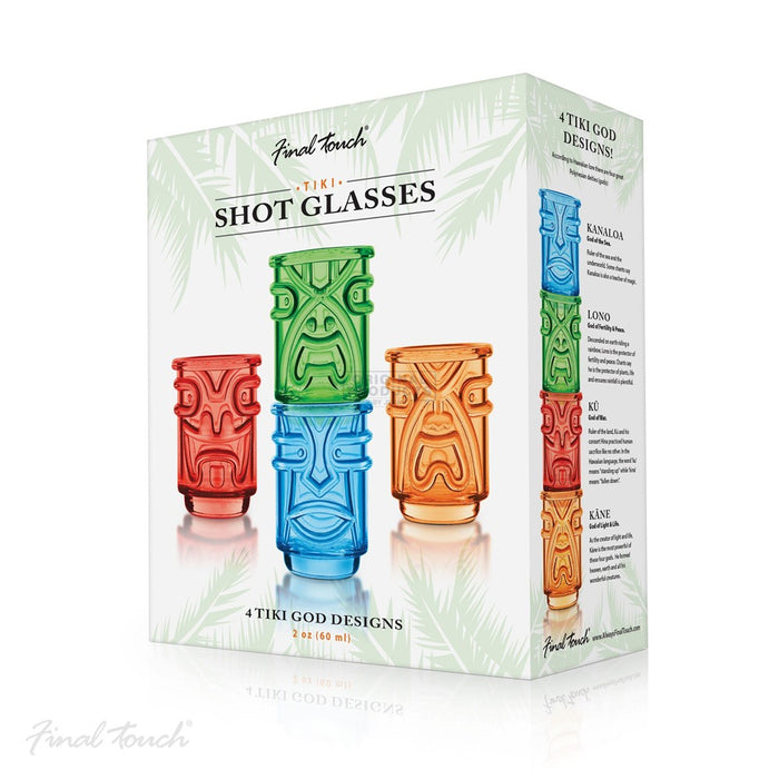 Tiki Shot Glasses Coloured 4 Pack