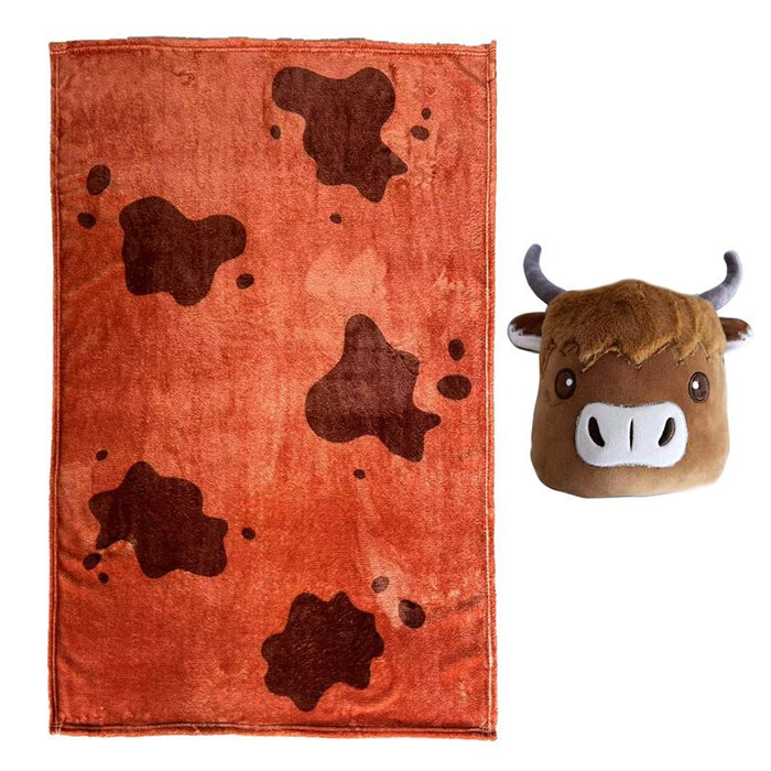 Blankeazzz Highland Coo 2-in-1 Plush Toy & Travel Blanket