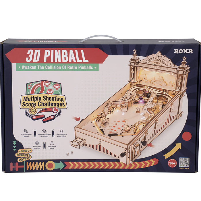 ROKR 3D Pinball Machine 3D Wooden Puzzle