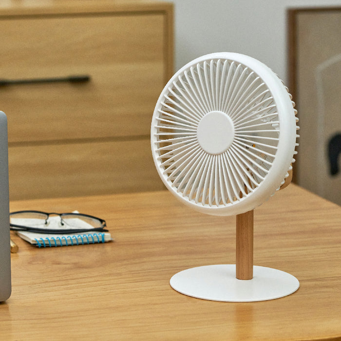 Beyond Detachable Desk Fan With LED Light - Cream White