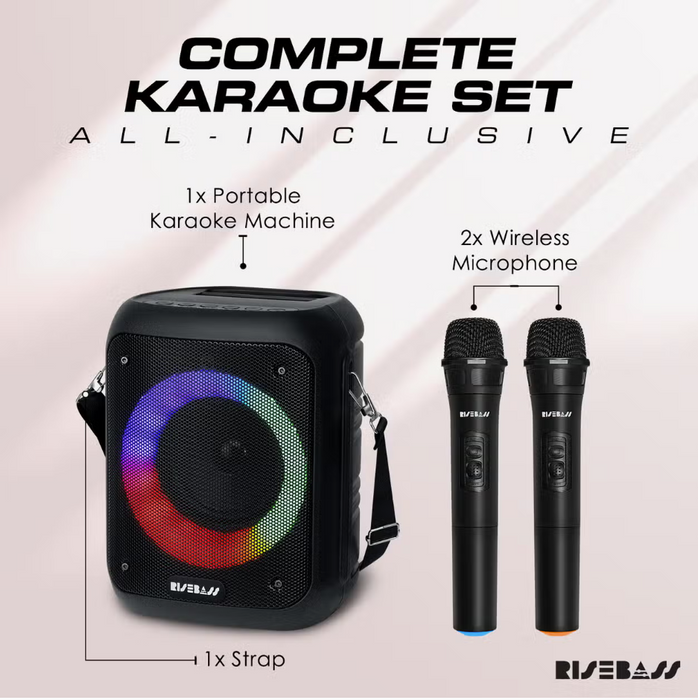 Risebass Portable Karaoke Machine *2 Mic