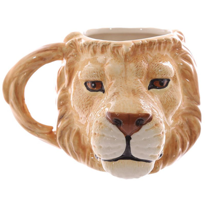 Lion Head Ceramic Shaped Mug