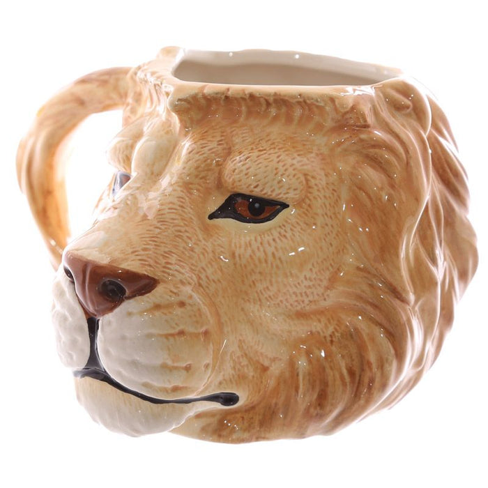 Lion Head Ceramic Shaped Mug