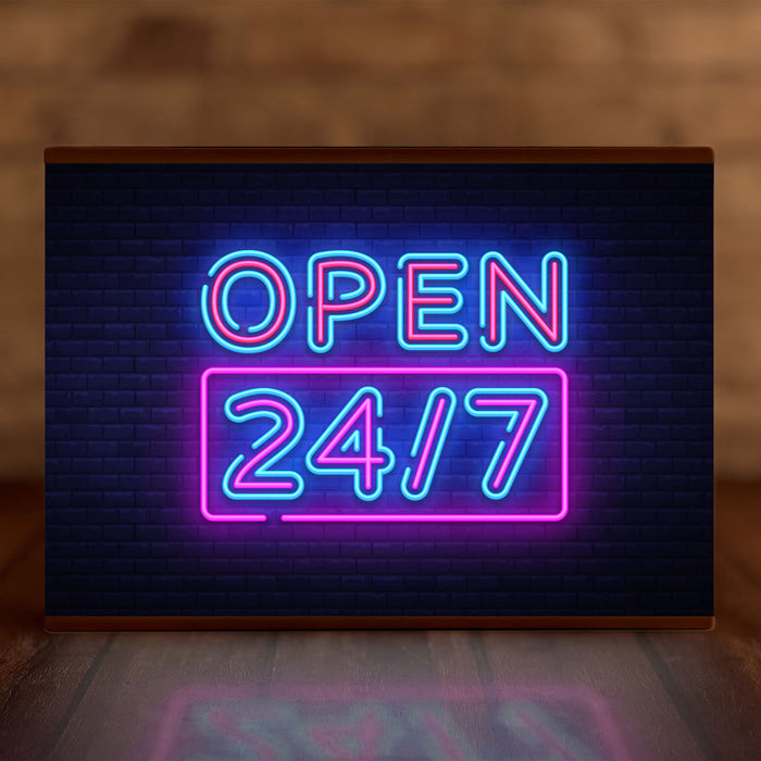 A4 Personalite - Light Box Room Sign XL Open 24/7