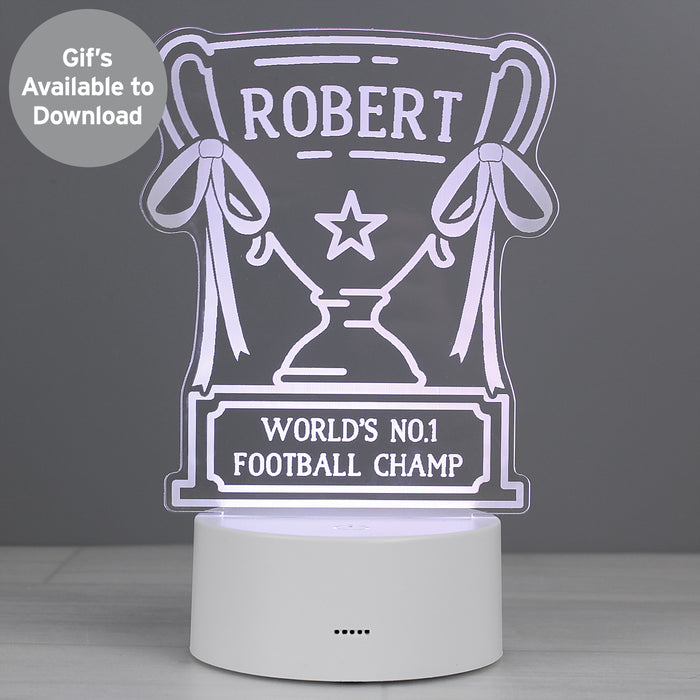 Personalised Trophy LED Colour Changing Night Light