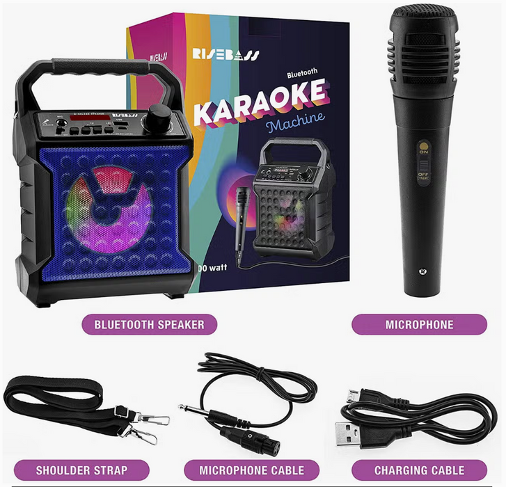 Risebass Portable Karaoke Machine with M