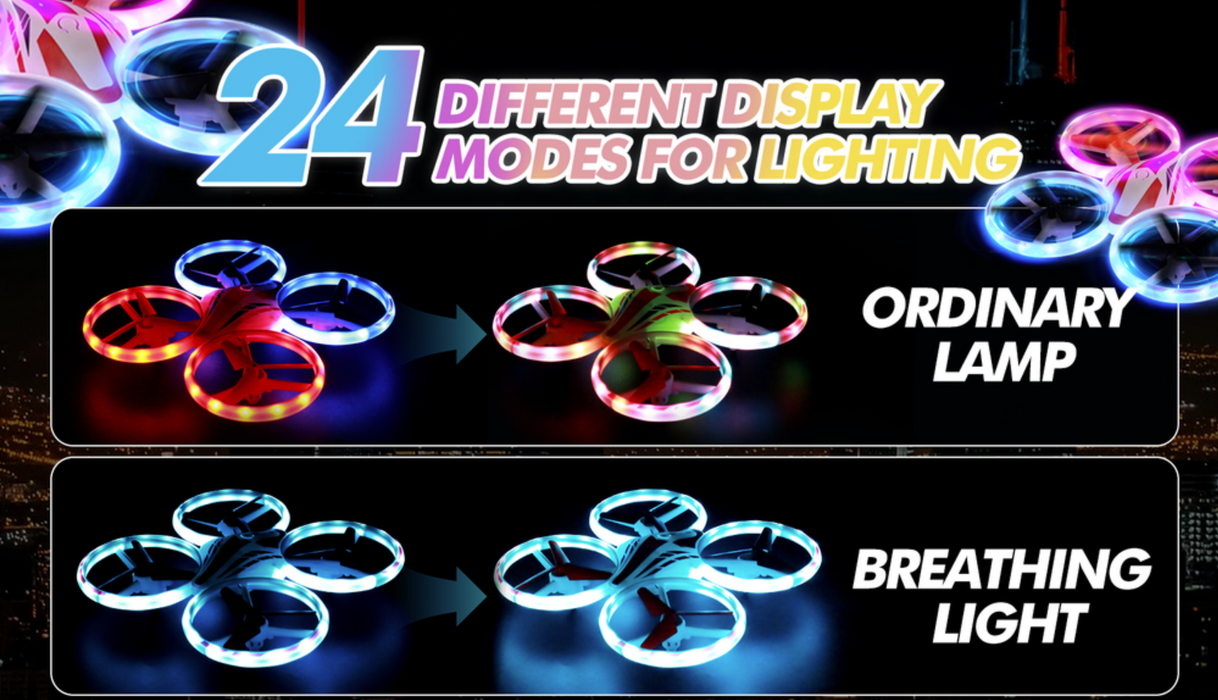 Stunt Flips RC Drone With LED Night Light