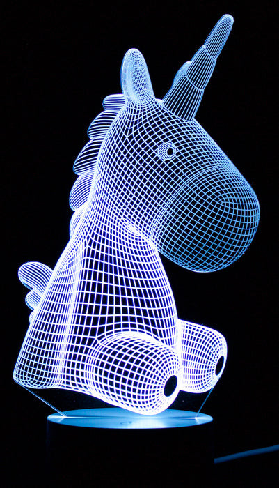 Unicorn Colour Changing 3D Lamp