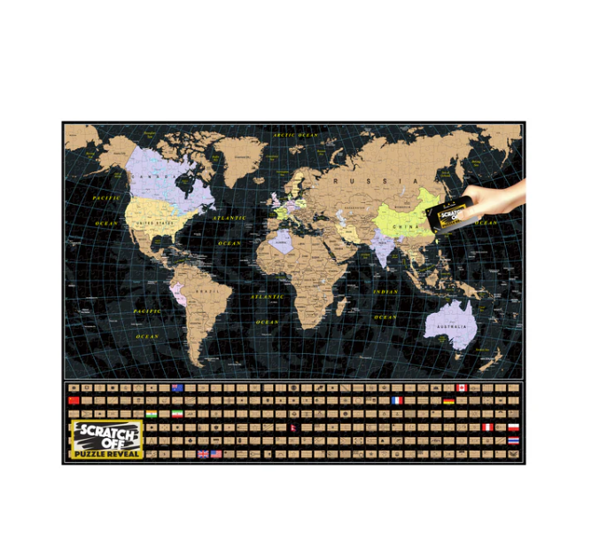 World Map Scratch Off Puzzle