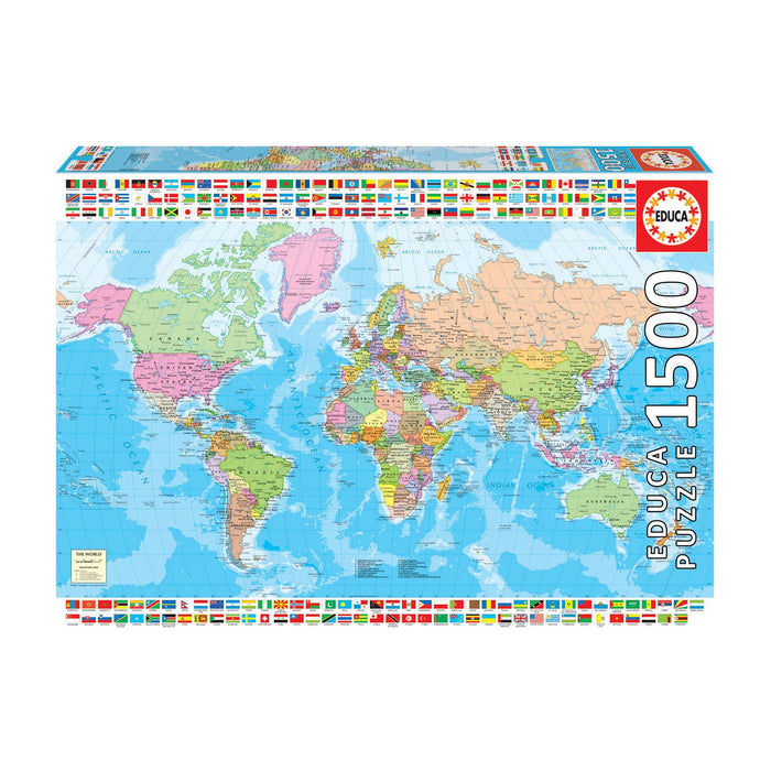 Educa Map of The World 1500 Piece Puzzle