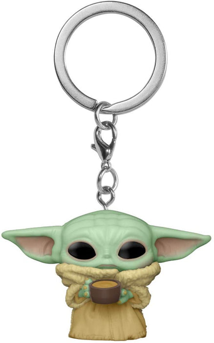 POP Keychain Mandalorian Child with cup