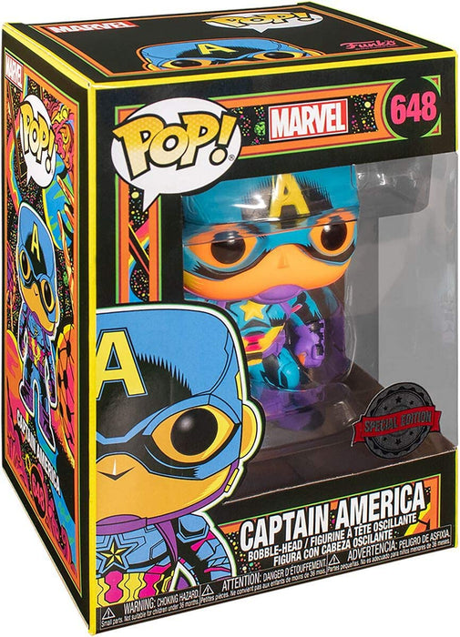 Marvel Black Light Captain America Pop!