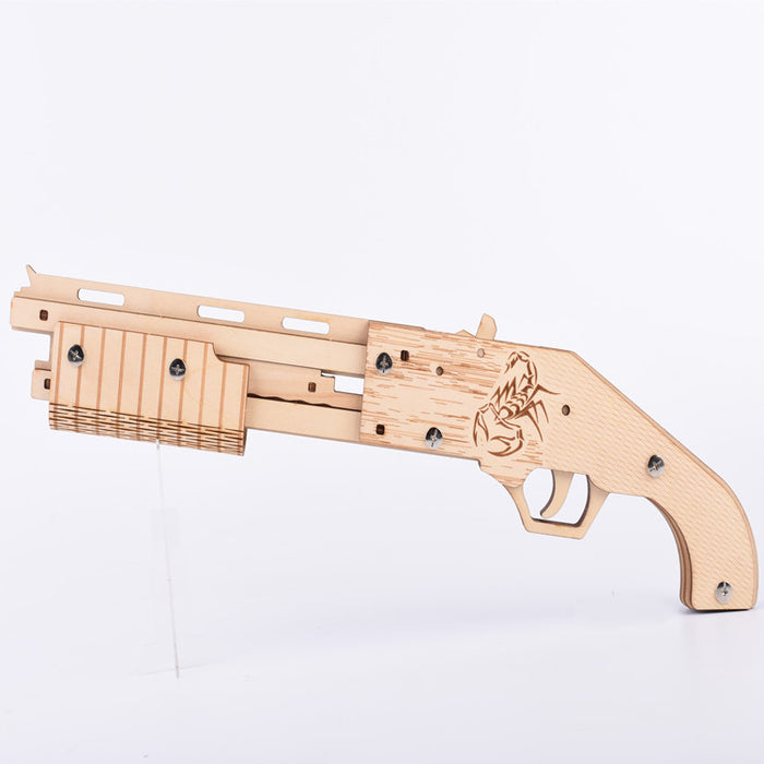 Shotgun 3D Wooden Rubber Band Shooter Puzzle