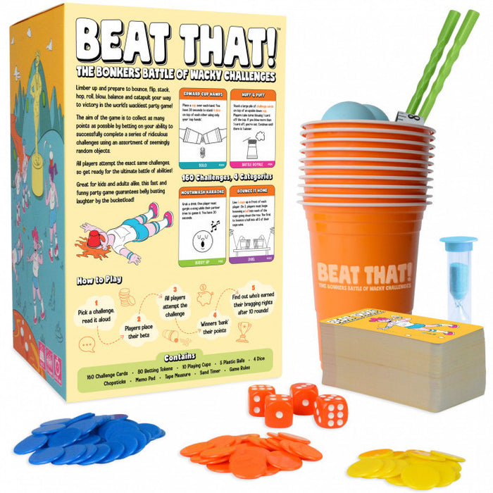  Customer reviews: Gutter Games Beat That! - The Bonkers Battle  of Wacky Challenges [Family Party Game for Kids & Adults]
