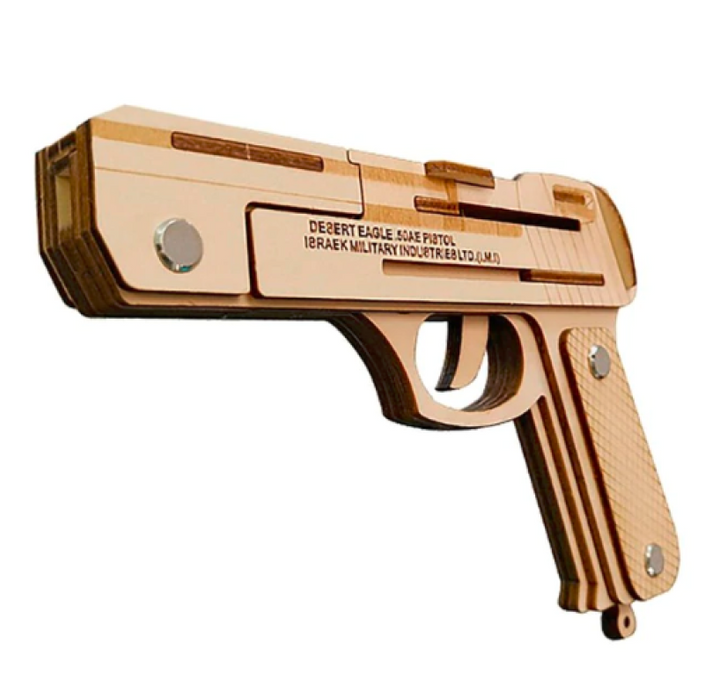 XJ-G001 - Desert Eagle Wooden Rubber Band Shooter Puzzle