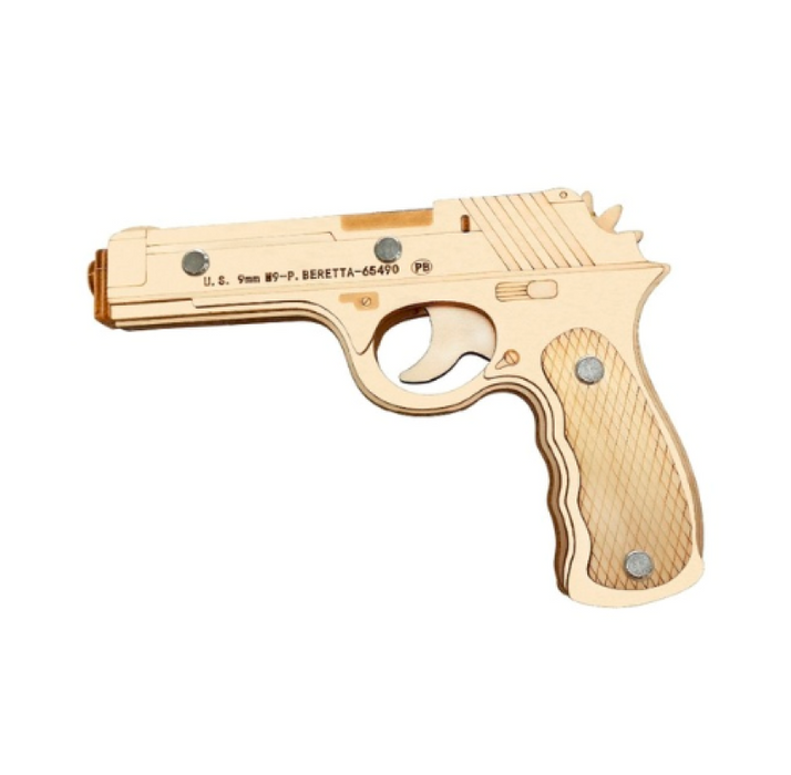 XJ-G002 - Beretta Wooden Rubber Band Shooter Puzzle